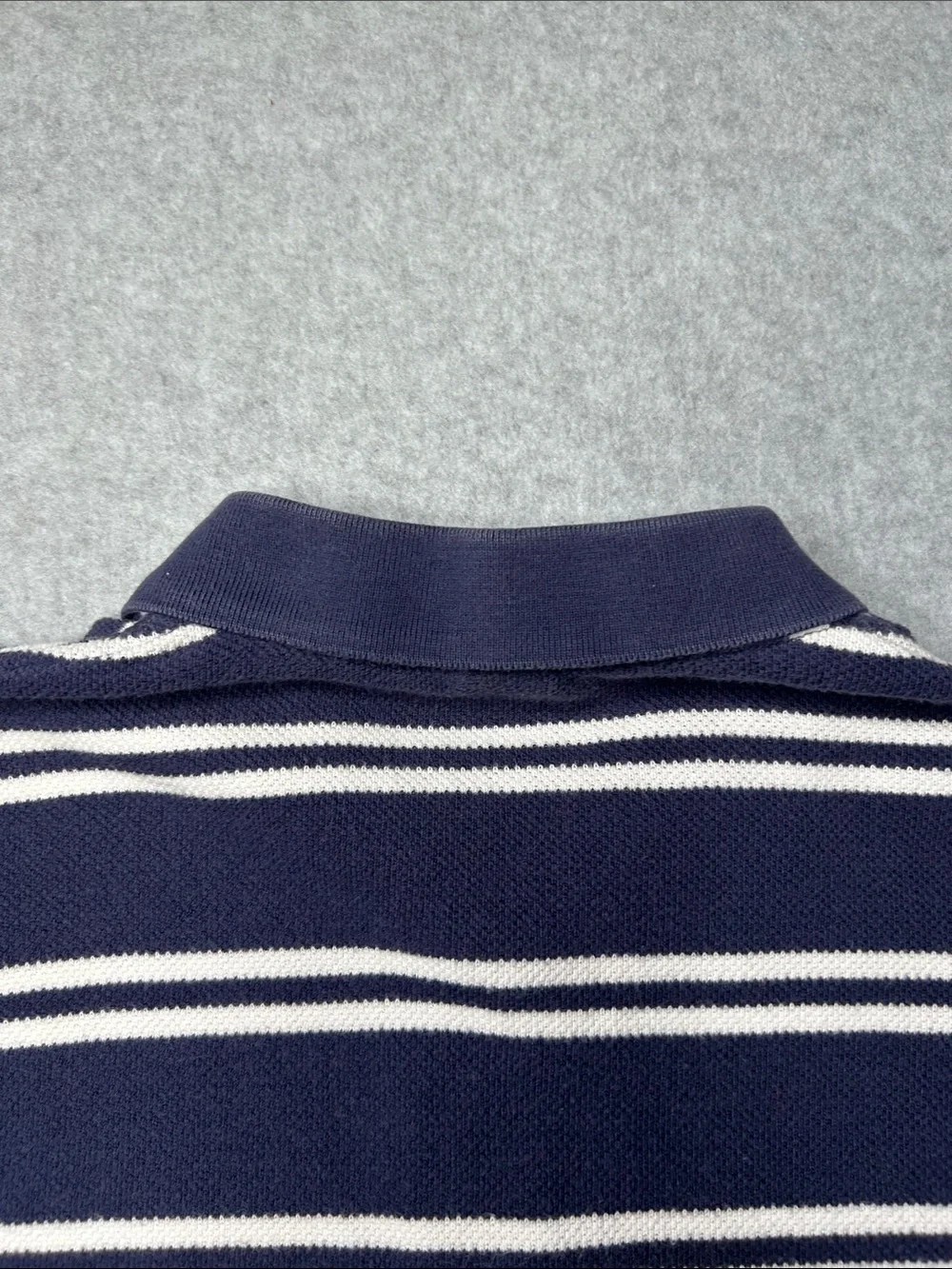 Polo‎ by Ralph Lauren Navy & White Striped Polo with Red Pony